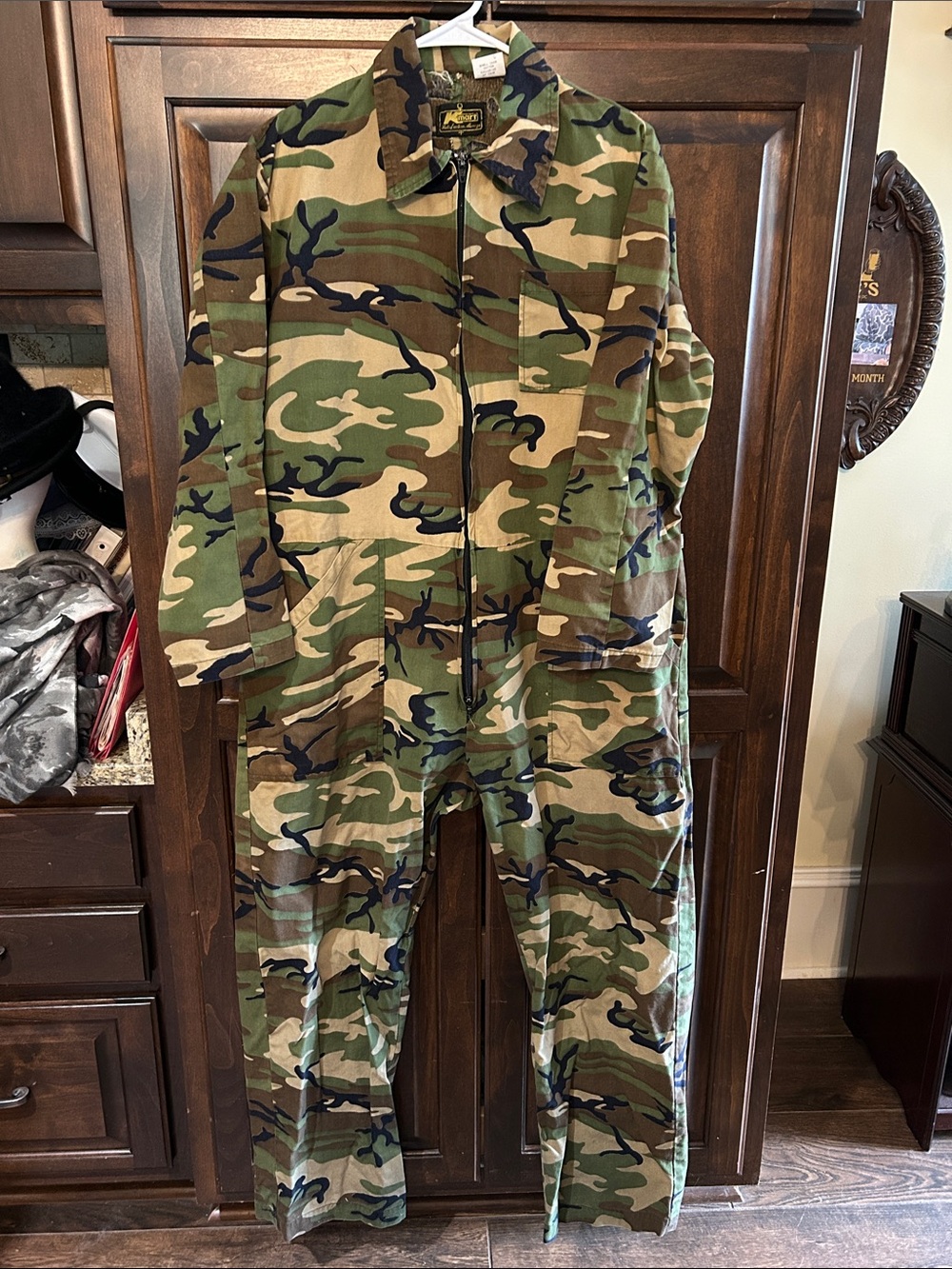 80’s KMart Sz L Woodland Camouflage Duck-cloth Coverall - USA